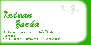 kalman zarka business card